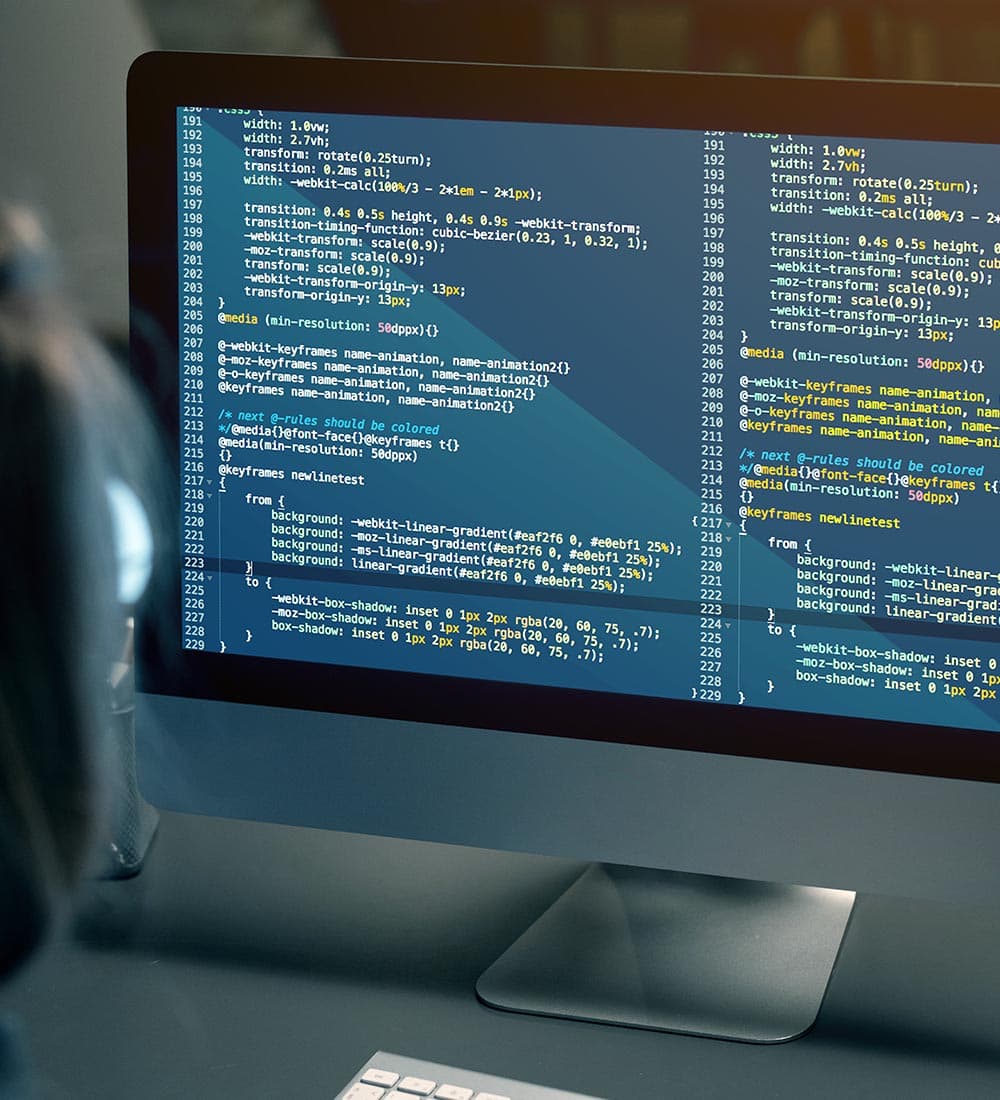 Development screen with several code files open