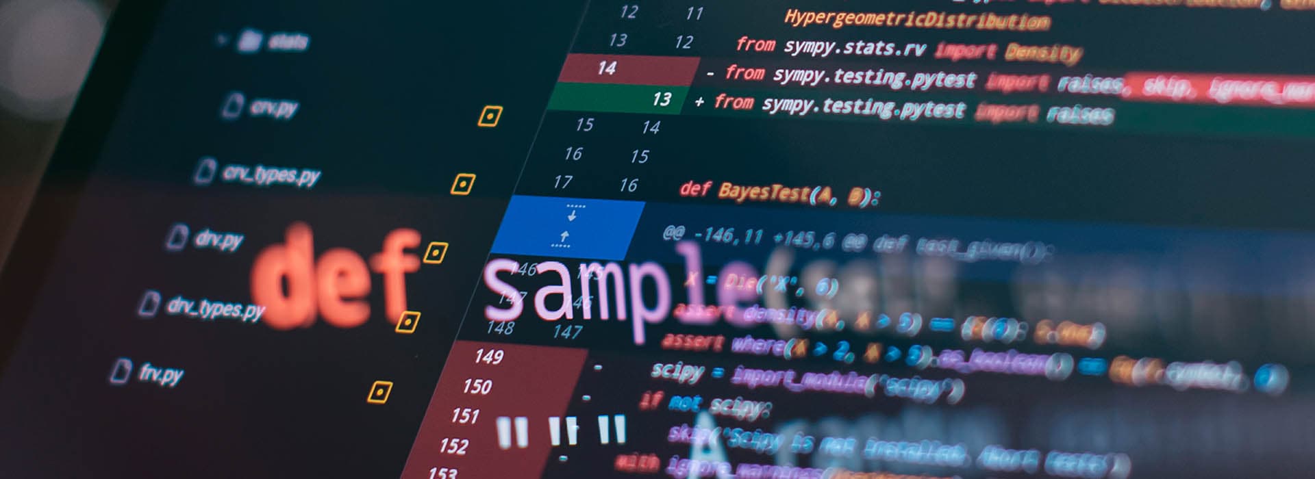 Close-up of coloured computer code