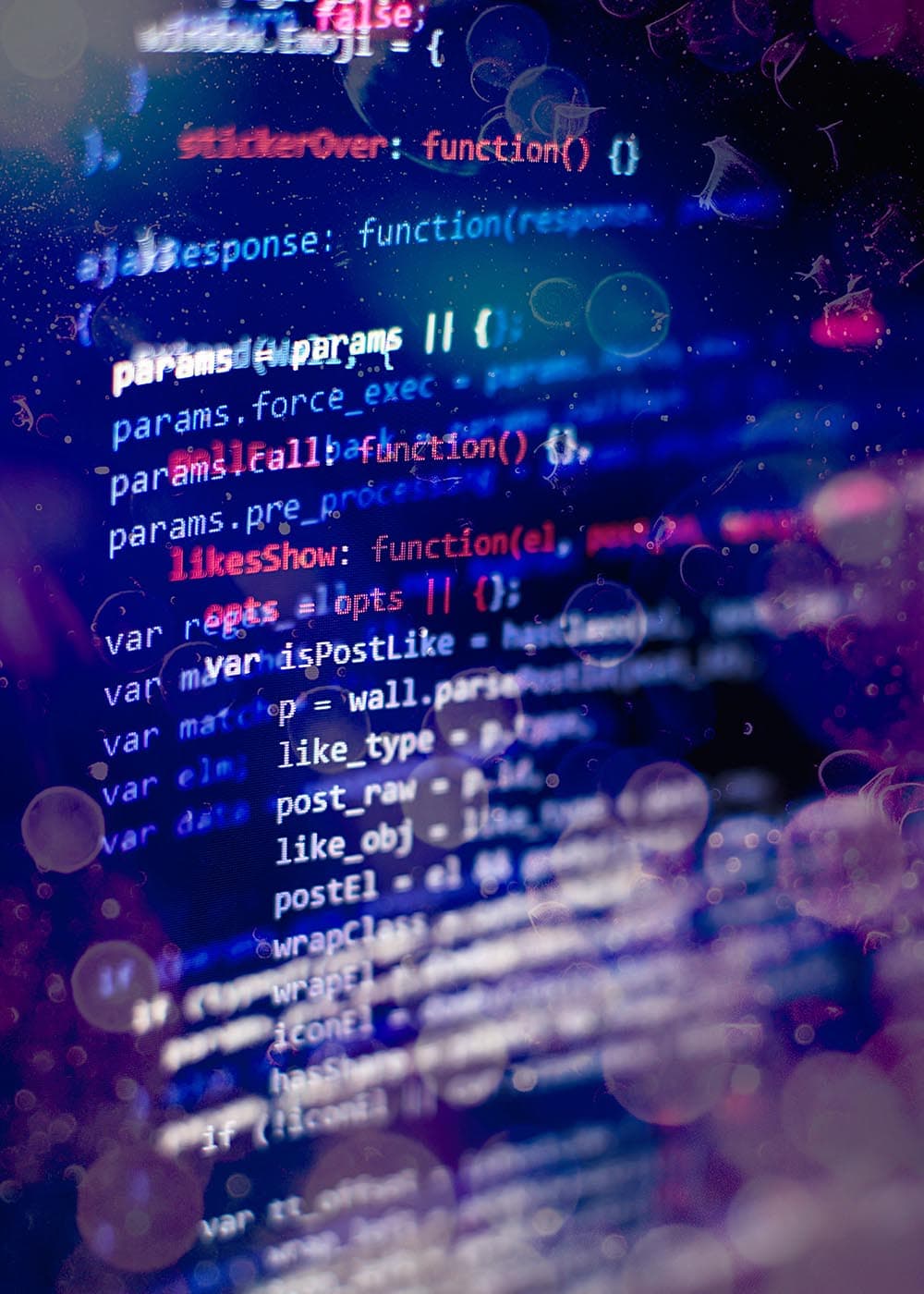 Lines of code displayed on a screen