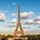 The Eiffel Tower with blue sky, landmark of Paris, France